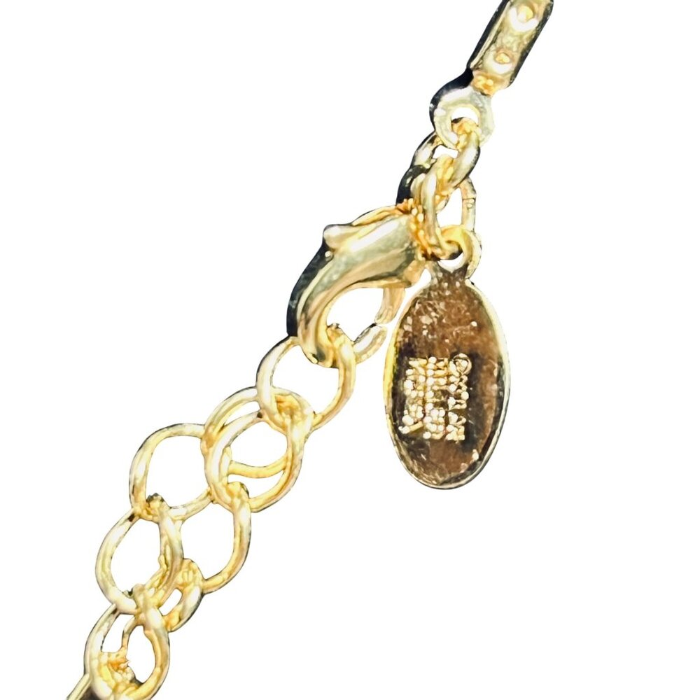 Nolan Miller Gold Tone Rope Chain Necklace With Austrian Crystal Pendant (6005) - Picture 9 of 9